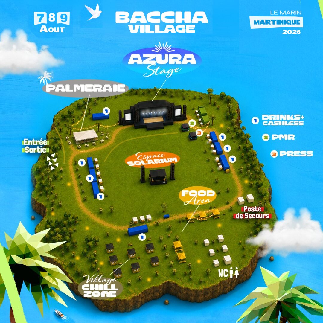 Plan d'accès du Baccha Festival au Marin, Martinique